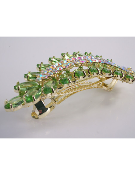 KLAMRA FRANCUSKA DO WŁOSÓW KŁOS Z KAMIENIAMI LOLITA AKCESORIA ZIELONY