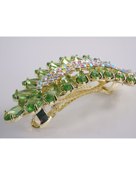 KLAMRA FRANCUSKA DO WŁOSÓW KŁOS Z KAMIENIAMI LOLITA AKCESORIA ZIELONY