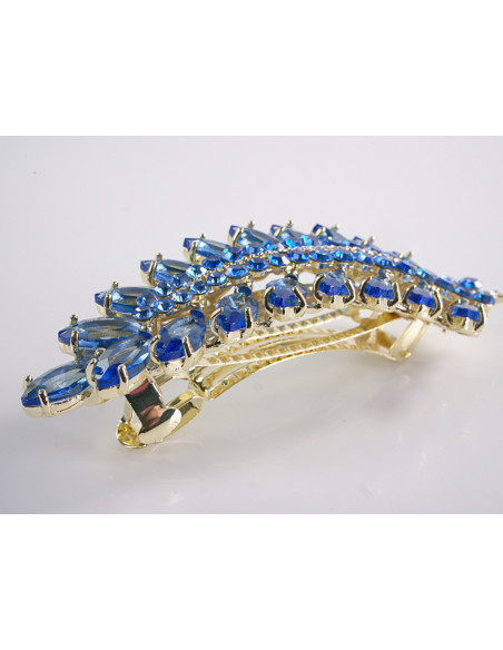 KLAMRA FRANCUSKA DO WŁOSÓW KŁOS Z KAMIENIAMI LOLITA AKCESORIA NIEBIESKI