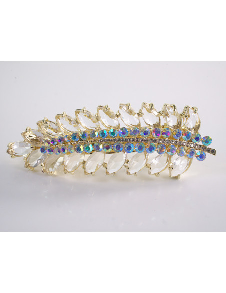 KLAMRA FRANCUSKA DO WŁOSÓW KŁOS Z KAMIENIAMI LOLITA AKCESORIA ECRU