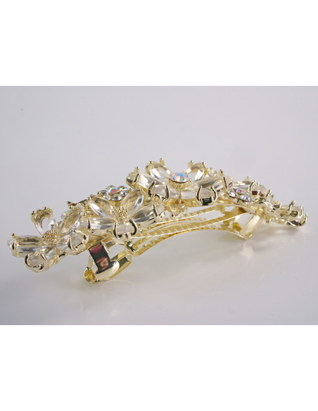 KLAMRA FRANCUSKA DO WŁOSÓW KWIATY Z KAMIENIAMI LOLITA AKCESORIA ECRU