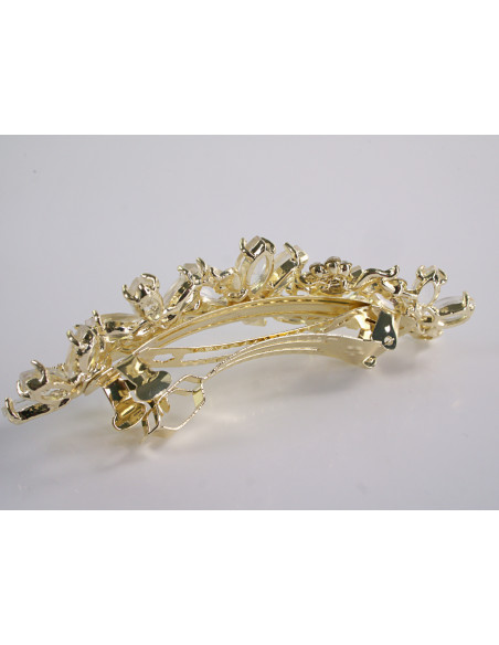 KLAMRA FRANCUSKA DO WŁOSÓW KWIATY Z KAMIENIAMI LOLITA AKCESORIA ECRU