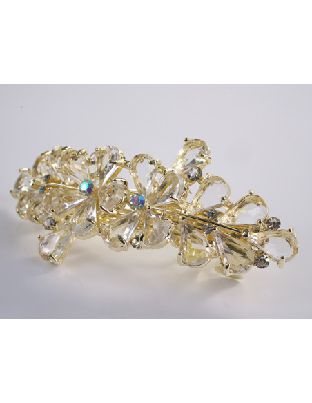 KLAMRA FRANCUSKA DO WŁOSÓW KWIATY Z KAMIENIAMI LOLITA AKCESORIA ECRU