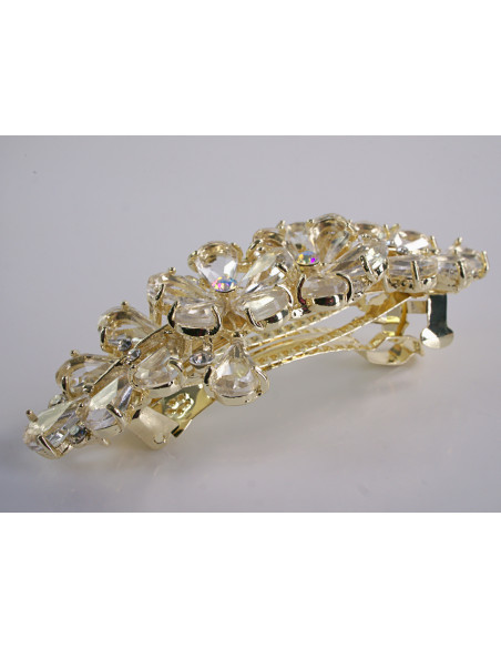 KLAMRA FRANCUSKA DO WŁOSÓW KWIATY Z KAMIENIAMI LOLITA AKCESORIA ECRU