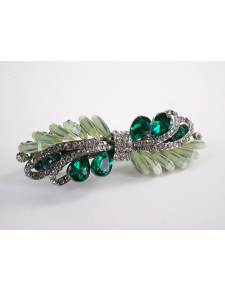 KLAMRA FRANCUSKA DO WŁOSÓW KŁOS KRYSZTAŁY LOLITA AKCESORIA ZIELONY