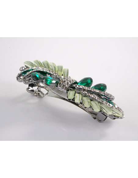 KLAMRA FRANCUSKA DO WŁOSÓW KŁOS KRYSZTAŁY LOLITA AKCESORIA ZIELONY