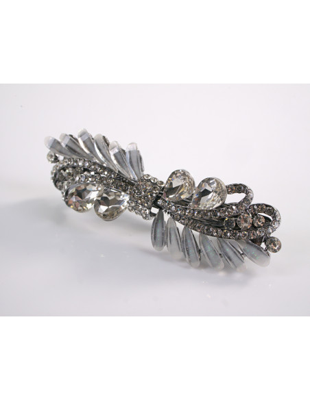 KLAMRA FRANCUSKA DO WŁOSÓW KŁOS KRYSZTAŁY LOLITA AKCESORIA SZARY