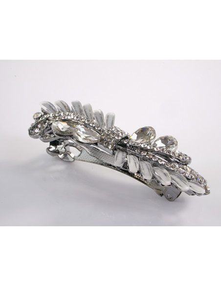 KLAMRA FRANCUSKA DO WŁOSÓW KŁOS KRYSZTAŁY LOLITA AKCESORIA SZARY