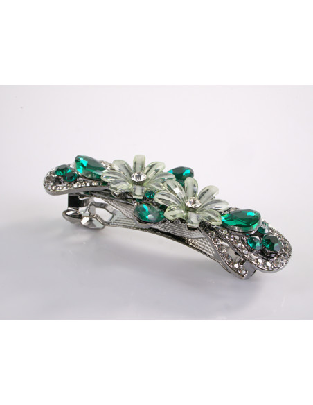 KLAMRA FRANCUSKA DO WŁOSÓW KWIATKI KRYSZTAŁY LOLITA AKCESORIA ZIELONY