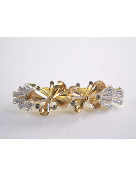 KLAMRA FRANCUSKA DO WŁOSÓW MOTYLKI KRYSZTAŁY LOLITA AKCESORIA ZŁOTY