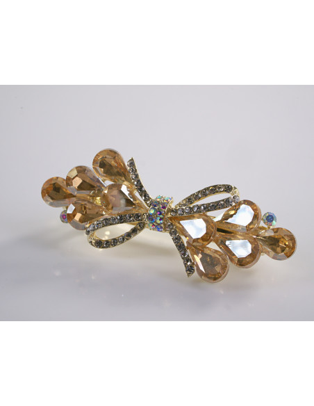 KLAMRA FRANCUSKA DO WŁOSÓW KŁOS KOKARDA KRYSZTAŁY LOLITA AKCESORIA ZŁOTY