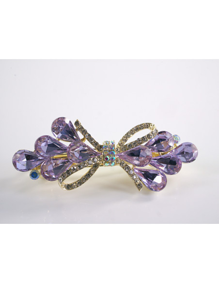 KLAMRA FRANCUSKA DO WŁOSÓW KŁOS KOKARDA KRYSZTAŁY LOLITA AKCESORIA CRYSTAL