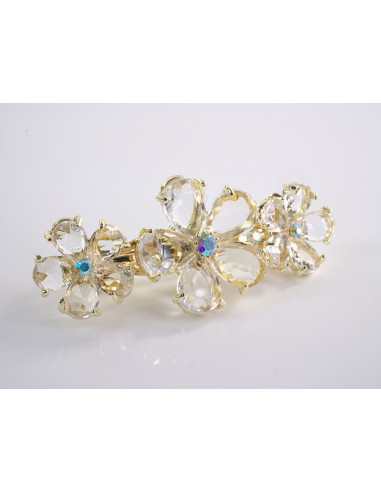 KLAMRA FRANCUSKA DO WŁOSÓW KWIATKI  KRYSZTAŁY...