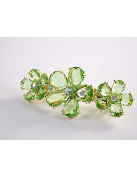 KLAMRA FRANCUSKA DO WŁOSÓW KWIATKI  KRYSZTAŁY LOLITA AKCESORIA ZIELONY