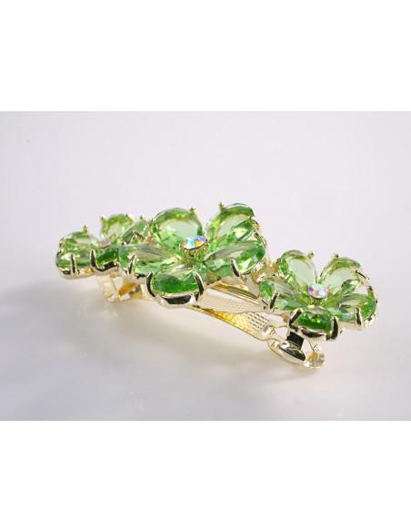 KLAMRA FRANCUSKA DO WŁOSÓW KWIATKI  KRYSZTAŁY LOLITA AKCESORIA ZIELONY