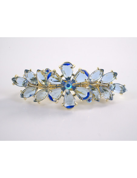 KLAMRA FRANCUSKA DO WŁOSÓW KWIATKI  KRYSZTAŁY LOLITA AKCESORIA NIEBIESKI