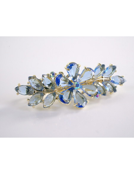 KLAMRA FRANCUSKA DO WŁOSÓW KWIATKI  KRYSZTAŁY LOLITA AKCESORIA NIEBIESKI