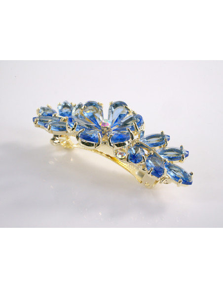 KLAMRA FRANCUSKA DO WŁOSÓW KWIATKI  KRYSZTAŁY LOLITA AKCESORIA NIEBIESKI