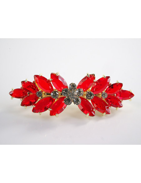 KLAMRA FRANCUSKA DO WŁOSÓW KŁOS KRYSZTAŁY LOLITA AKCESORIA CZERWONY