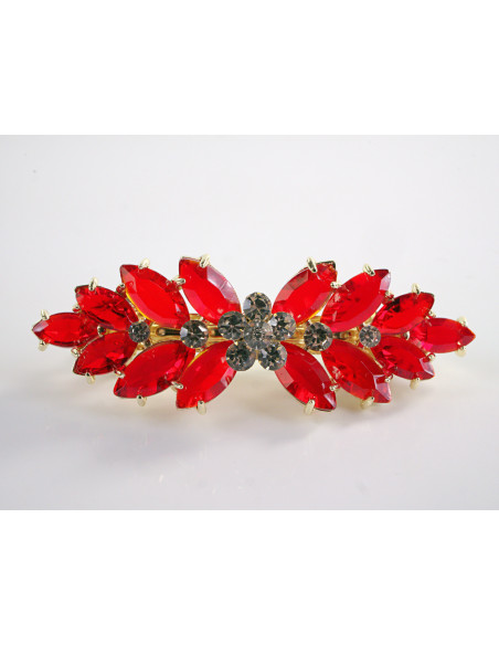 KLAMRA FRANCUSKA DO WŁOSÓW KŁOS KRYSZTAŁY LOLITA AKCESORIA CZERWONY