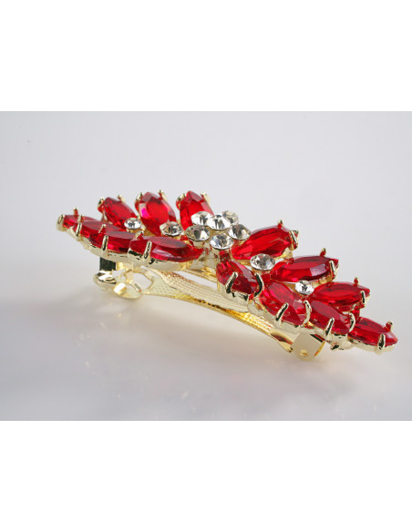 KLAMRA FRANCUSKA DO WŁOSÓW KŁOS KRYSZTAŁY LOLITA AKCESORIA CZERWONY