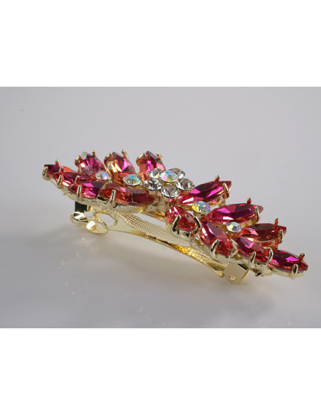 KLAMRA FRANCUSKA DO WŁOSÓW KŁOS KRYSZTAŁY LOLITA AKCESORIA MAGENTA