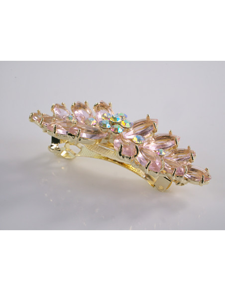 KLAMRA FRANCUSKA DO WŁOSÓW KŁOS KRYSZTAŁY LOLITA AKCESORIA RÓŻOWY