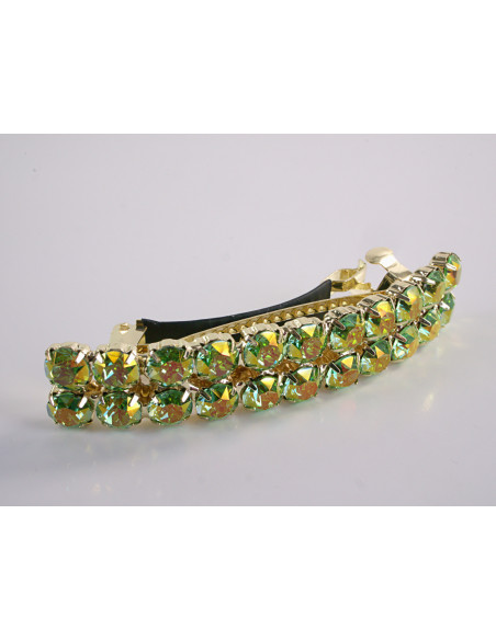 KLAMRA FRANCUSKA DO WŁOSÓW  KRYSZTAŁY LOLITA AKCESORIA ZIELONY AB