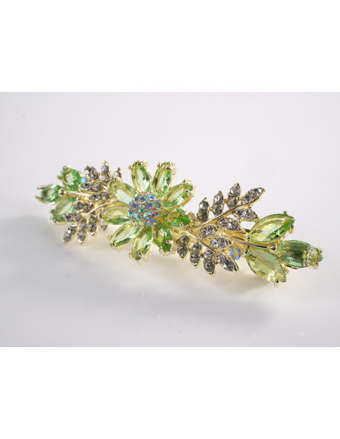 KLAMRA FRANCUSKA DO WŁOSÓW  ZIELONE KWIATY...