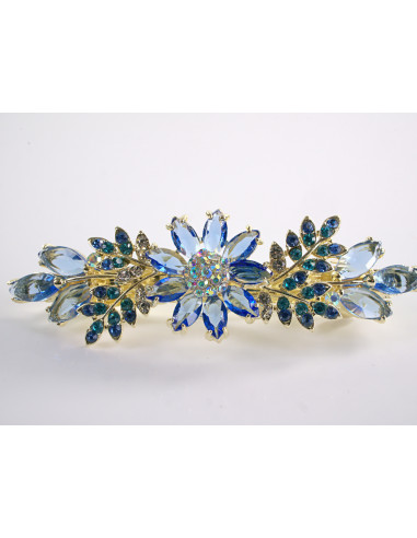 KLAMRA FRANCUSKA DO WŁOSÓW  NIEBIESKIE KWIATY...