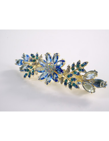 KLAMRA FRANCUSKA DO WŁOSÓW  NIEBIESKIE KWIATY...