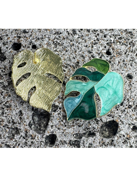 Kolczyki ZIELONE LIŚCIE BOHO Lolita Accessories srebrny sztyft 925