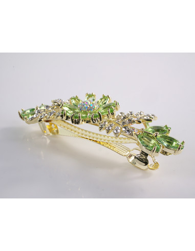 KLAMRA FRANCUSKA DO WŁOSÓW  ZIELONE KWIATY...