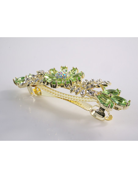 KLAMRA FRANCUSKA DO WŁOSÓW  ZIELONE KWIATY LOLITA AKCESORIA