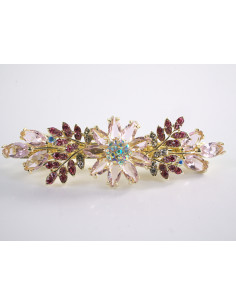 KLAMRA FRANCUSKA DO WŁOSÓW RÓŻOWE  KWIATY LOLITA AKCESORIA