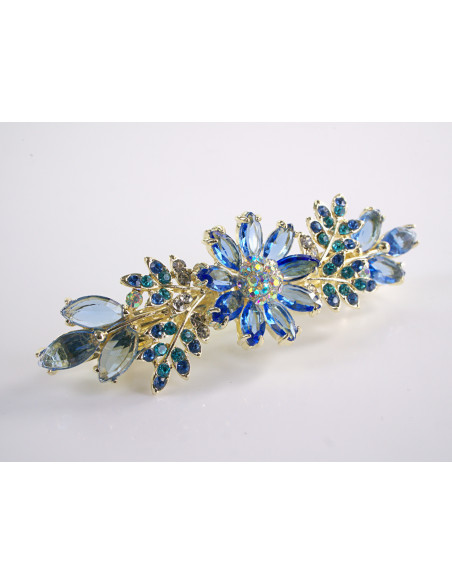 KLAMRA FRANCUSKA DO WŁOSÓW  NIEBIESKIE KWIATY LOLITA AKCESORIA