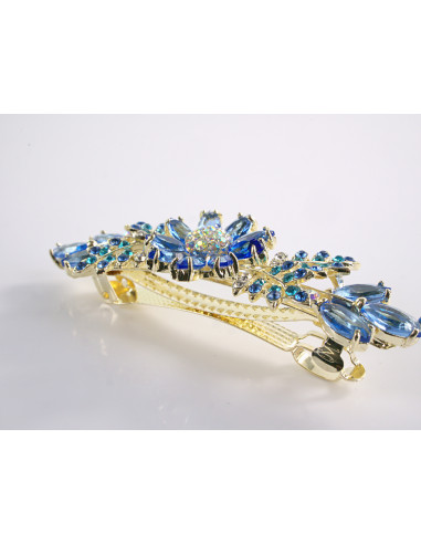 KLAMRA FRANCUSKA DO WŁOSÓW  NIEBIESKIE KWIATY...