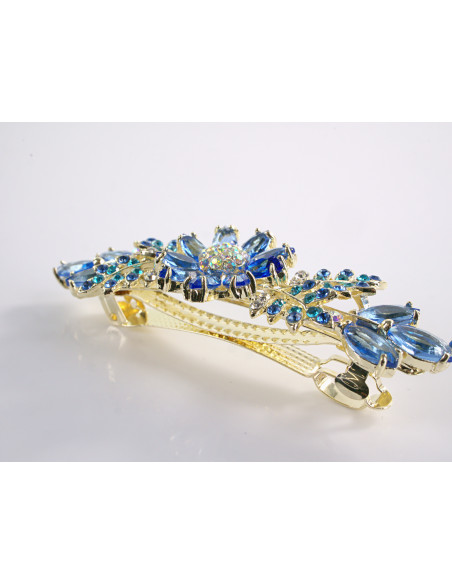 KLAMRA FRANCUSKA DO WŁOSÓW  NIEBIESKIE KWIATY LOLITA AKCESORIA