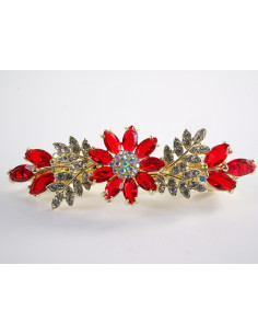 KLAMRA FRANCUSKA DO WŁOSÓW CZERWONE KWIATY LOLITA AKCESORIA