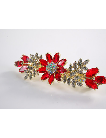 KLAMRA FRANCUSKA DO WŁOSÓW CZERWONE KWIATY LOLITA AKCESORIA