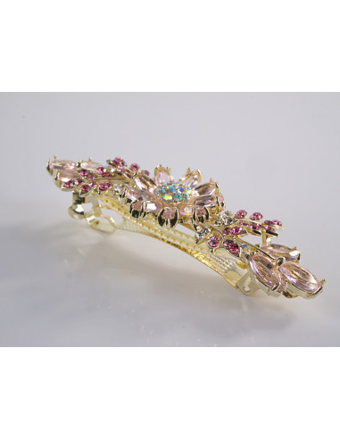 KLAMRA FRANCUSKA DO WŁOSÓW RÓŻOWE  KWIATY...