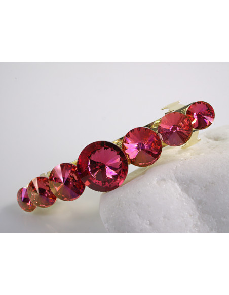 KLAMRA FRANCUSKA DO WŁOSÓW  LOLITA AKCESORIA KAMIENIE RÓŻOWY MAGENTA