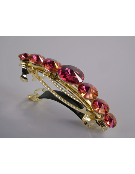 KLAMRA FRANCUSKA DO WŁOSÓW  LOLITA AKCESORIA KAMIENIE RÓŻOWY MAGENTA