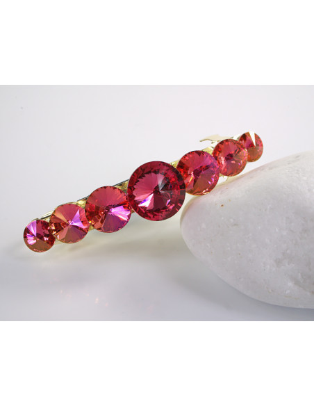 KLAMRA FRANCUSKA DO WŁOSÓW  LOLITA AKCESORIA KAMIENIE RÓŻOWY MAGENTA