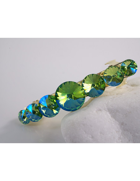 KLAMRA FRANCUSKA DO WŁOSÓW  LOLITA AKCESORIA KAMIENIE ZIELONY AB