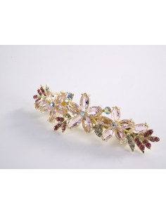 KLAMRA FRANCUSKA DO WŁOSÓW RÓŻOWE  KWIATY Z KŁOSEM... 2