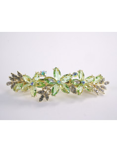 KLAMRA FRANCUSKA DO WŁOSÓW ZIELONY  KWIATY Z KŁOSEM...