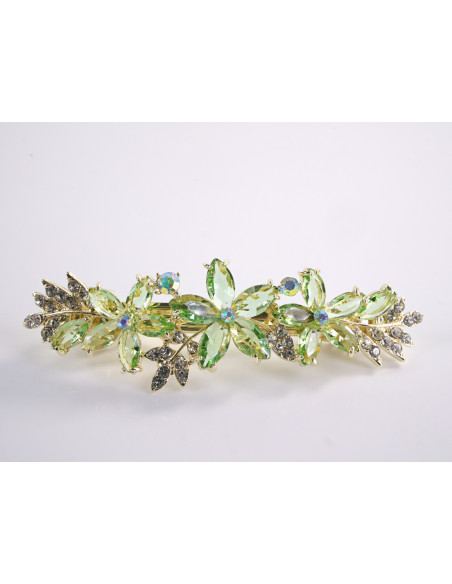 KLAMRA FRANCUSKA DO WŁOSÓW ZIELONY  KWIATY Z KŁOSEM  LOLITA AKCESORIA