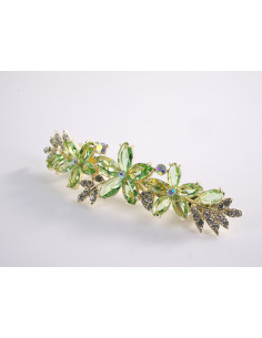 KLAMRA FRANCUSKA DO WŁOSÓW ZIELONY  KWIATY Z KŁOSEM... 2