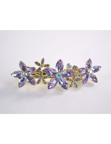 KLAMRA FRANCUSKA DO WŁOSÓW KWIATUSZKI KWIATKI LOLITA AKCESORIA CRYSTAL AB